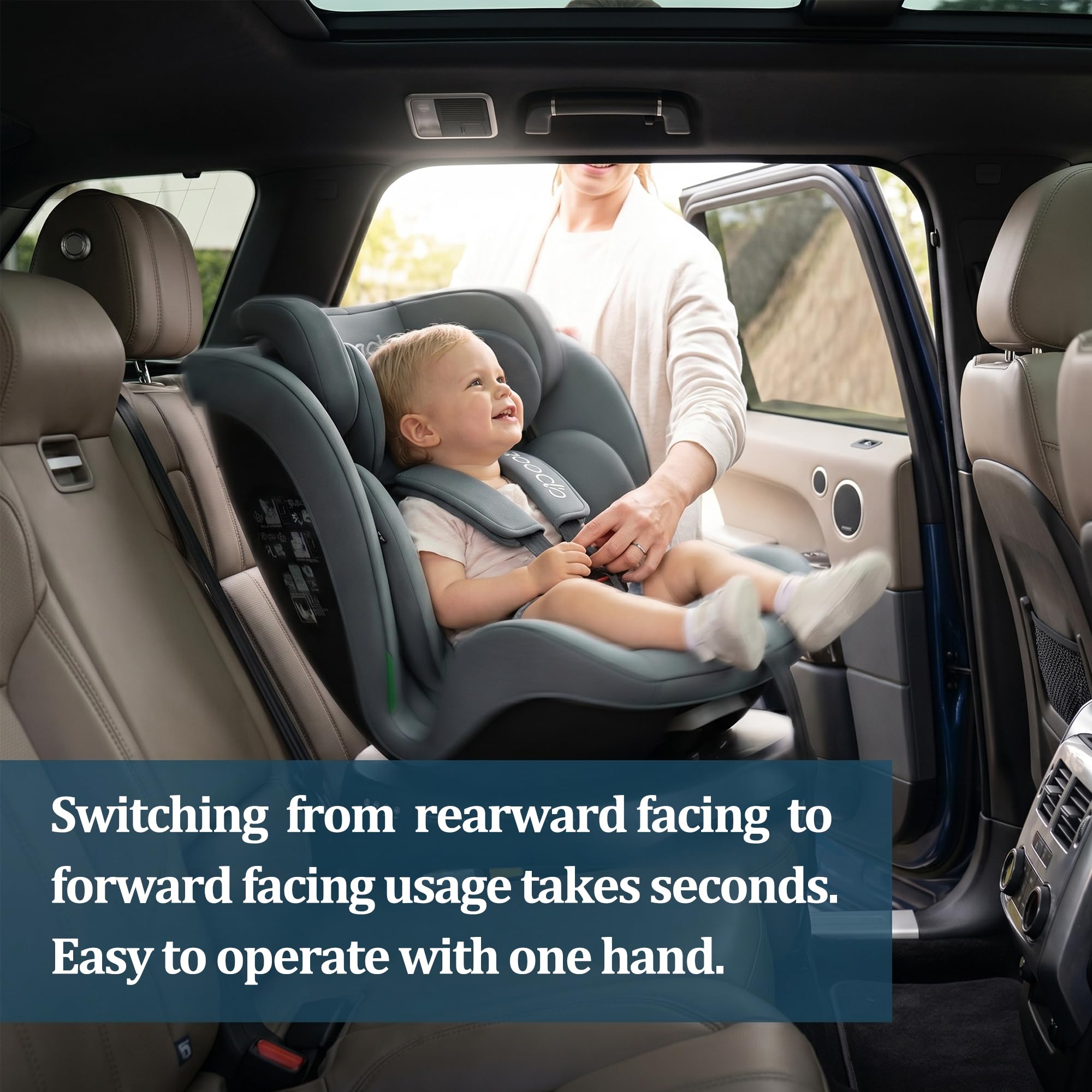 Reecle I-Size Silla de Coche Giratoria 360 con ISOFIX, 40-150cm