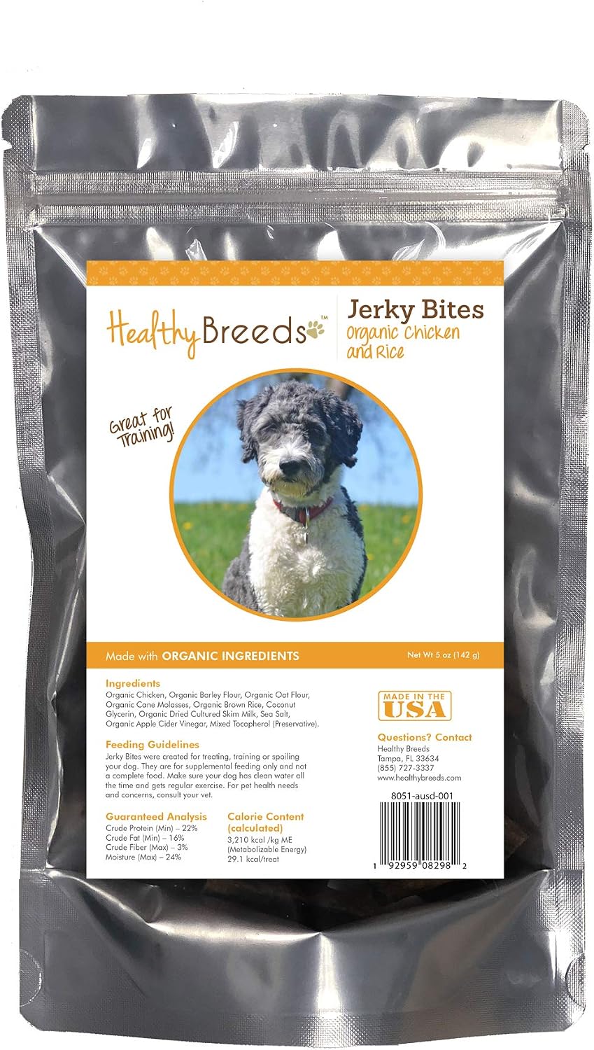 Healthy Breeds Miniature Schnauzer Jerky Bites Chicken & Rice Recipe Dog Treats 5 oz