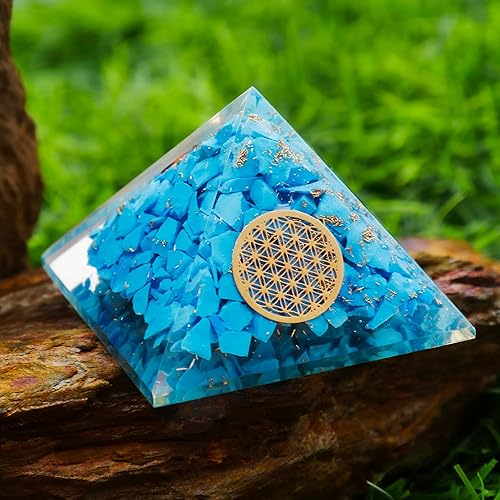 Miniatura 7 de Árbol de la vida de 7 chakras, piedras y energía, árbol de Feng Shui, flor turquesa de la vida, pirámide de cristal, decoración de piedra, árbol