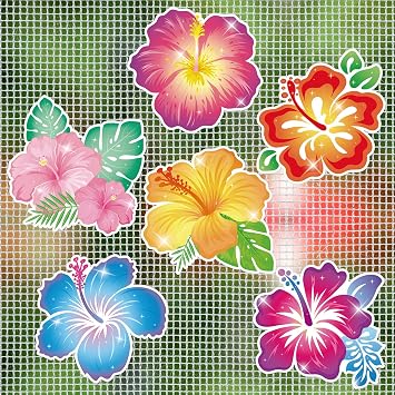 JSRQT 12Pcs Flower Screen Door Magnets Decorative, Hibiscus Double Sided Flexible Magnetic Screen Saver, Patio Screen Door Magnets, Magnetic Stickers Decals for Screen Protect Pets, Birds, Kids