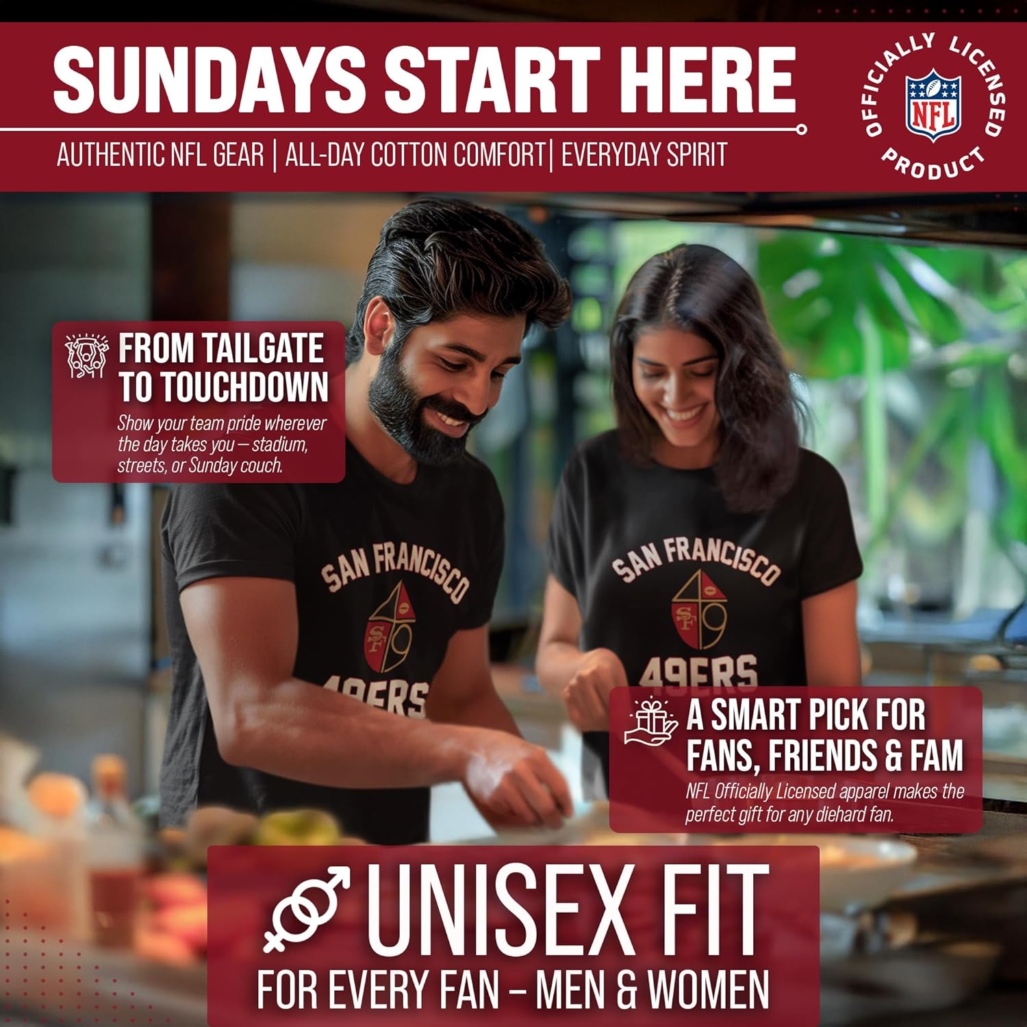 Team Fan Apparel NFL Adult Retro Gameday Unisex T-Shirt, Tag-Less Comfortable Football Apparel, Officially Licensed - Image 4