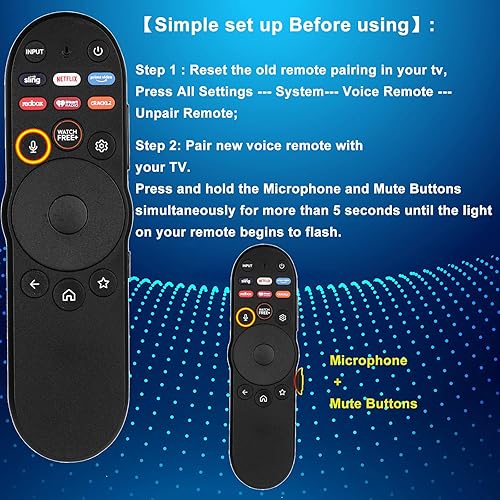 Miniatura 7 de XRT270 - Control remoto por voz compatible con VIZIO Smart-TV, repuesto para televisores inteligentes VIZIO Smart-Cast DPMV-Series 4K Quantum QLED