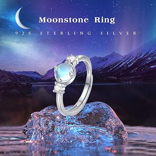 Miniatura 2 de TUGHRA Adjustable Ring for Women Teen Girls Boys Dainty Ring Gift for Her Statement Rings 925 Sterling Silver Open Adjustable Rings Jewelry Gift for