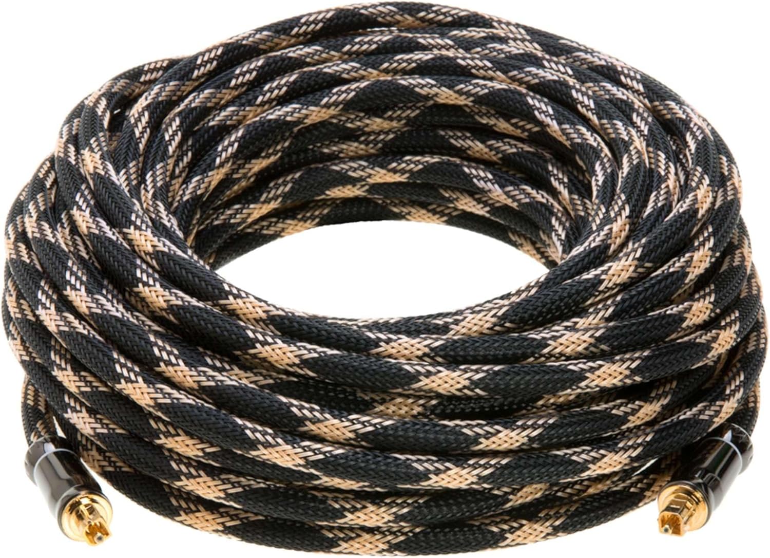 Cables Direct Online 50FT Premium Toslink Optical Audio Cable High Fidelity Digital Fiber Optic Cord for Home Theater, Sound Bar, Gaming Consoles Durable Nylon Braided Design Gold-Plated Connectors