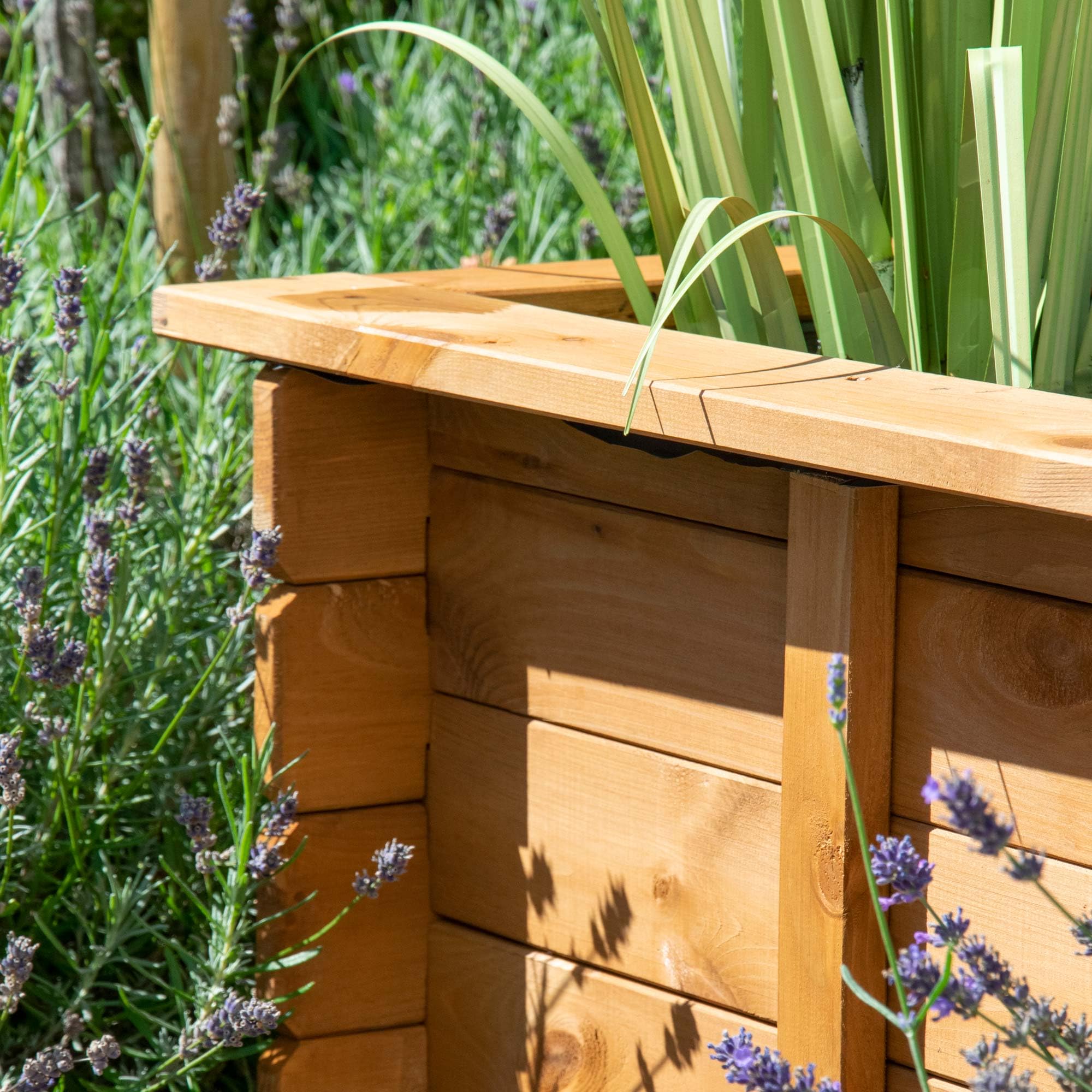 dobar 29236FSCe - Mini Estanque de Madera Resistente para jardín, terraza, balcón, Incluye lámina, 78 x 78 x 42 cm, Color marrón