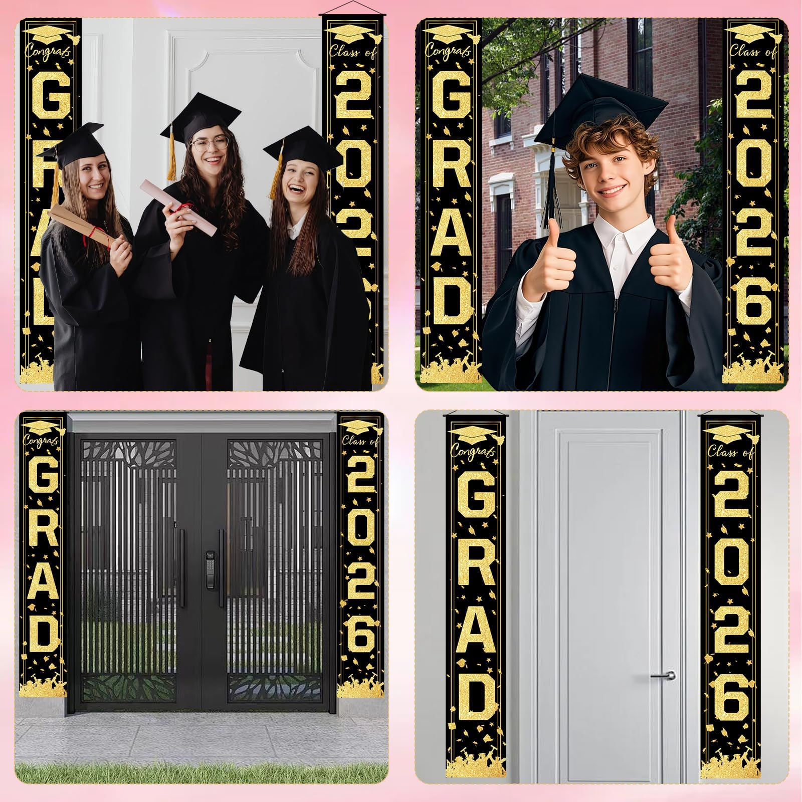 Striscione di laurea classe 2026 decorazioni per porta congratulazioni festa