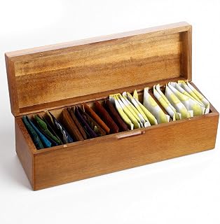 Acacia Wooden Tea Bag Organizers Drink Packet Storage Boxes Teas Caddy | Tea Packet Storage Boxes, for Teas Bags, Chest Teabag Holder, Containers Teabox, Station Display, Sugar Storages