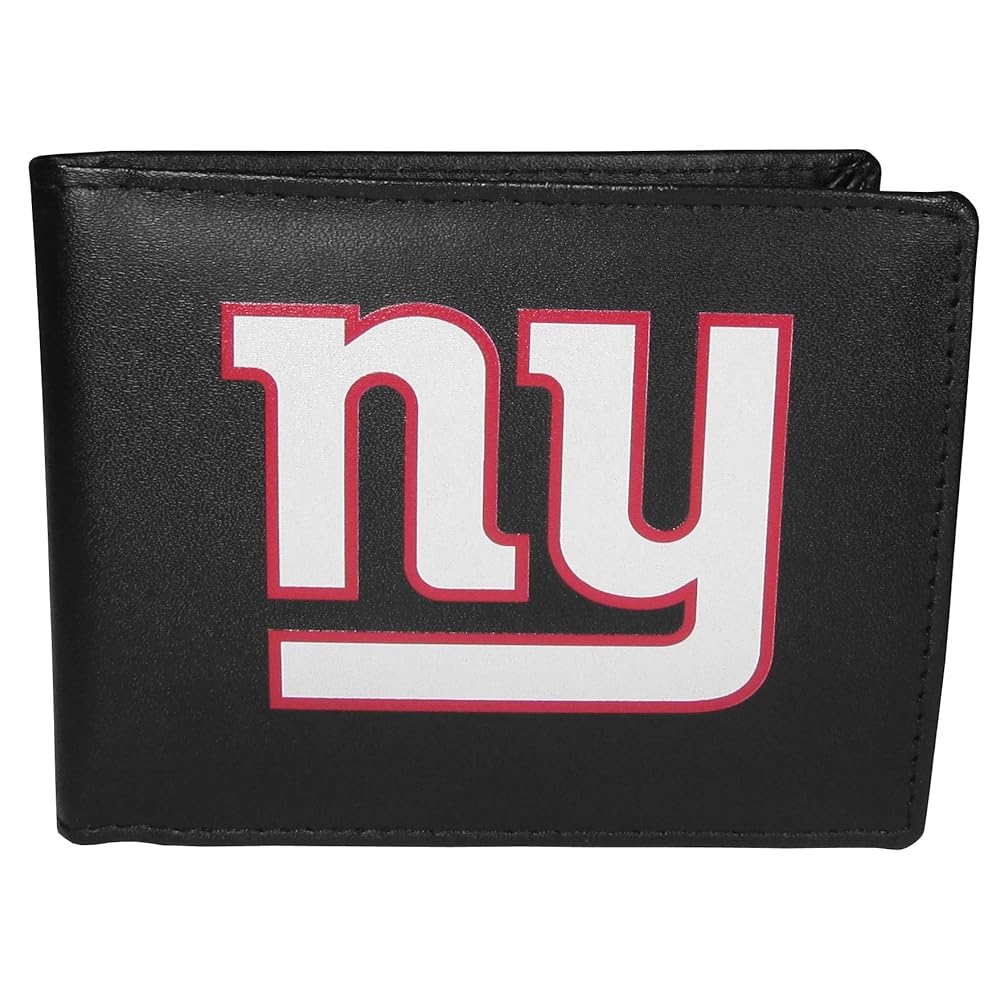 NFL Siskiyou Sports Mens New York Giants Bi-fold Wallet Large Logo One Size Black
