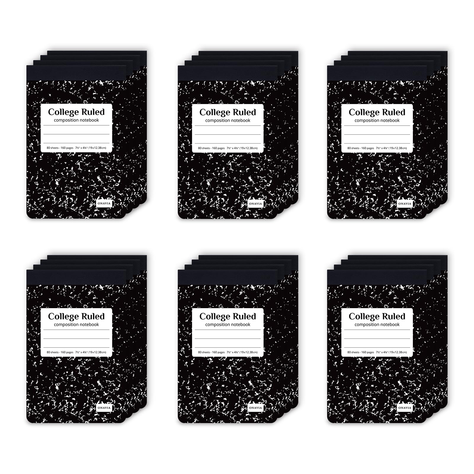 Carnets de composition ONAVIA lignés pour organiser les devoirs des étudiants, pack de 80 - 7