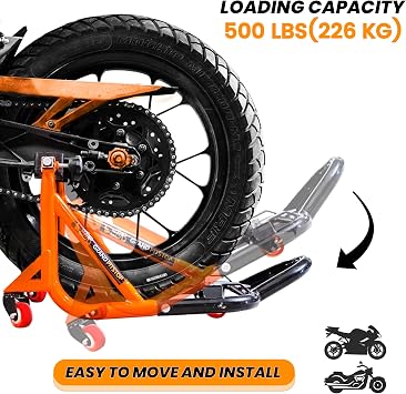 Grand Pitstop Universal Adjustable Rear Paddock Stand for Motorcycle with Swingarm Rest 360 Dismantable, Motorcycle Weight Up to 500 lbs/ 226 Kgs