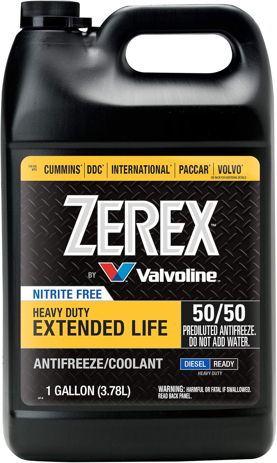 Zerex Extended Life Nitrite-Free Heavy Duty 50/50 Antifreeze/Coolant for Diesel Trucks - 1 Gallon Ready-to-Use
