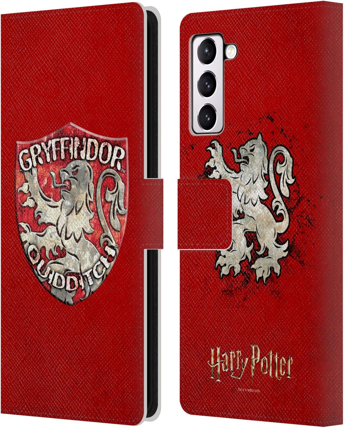 Head Case Designs Officially Licensed Harry Potter Gryffindor Quidditch Badge Prisoner of Azkaban V Leather Wallet Case Compatible with Samsung Galaxy S21+ 5G