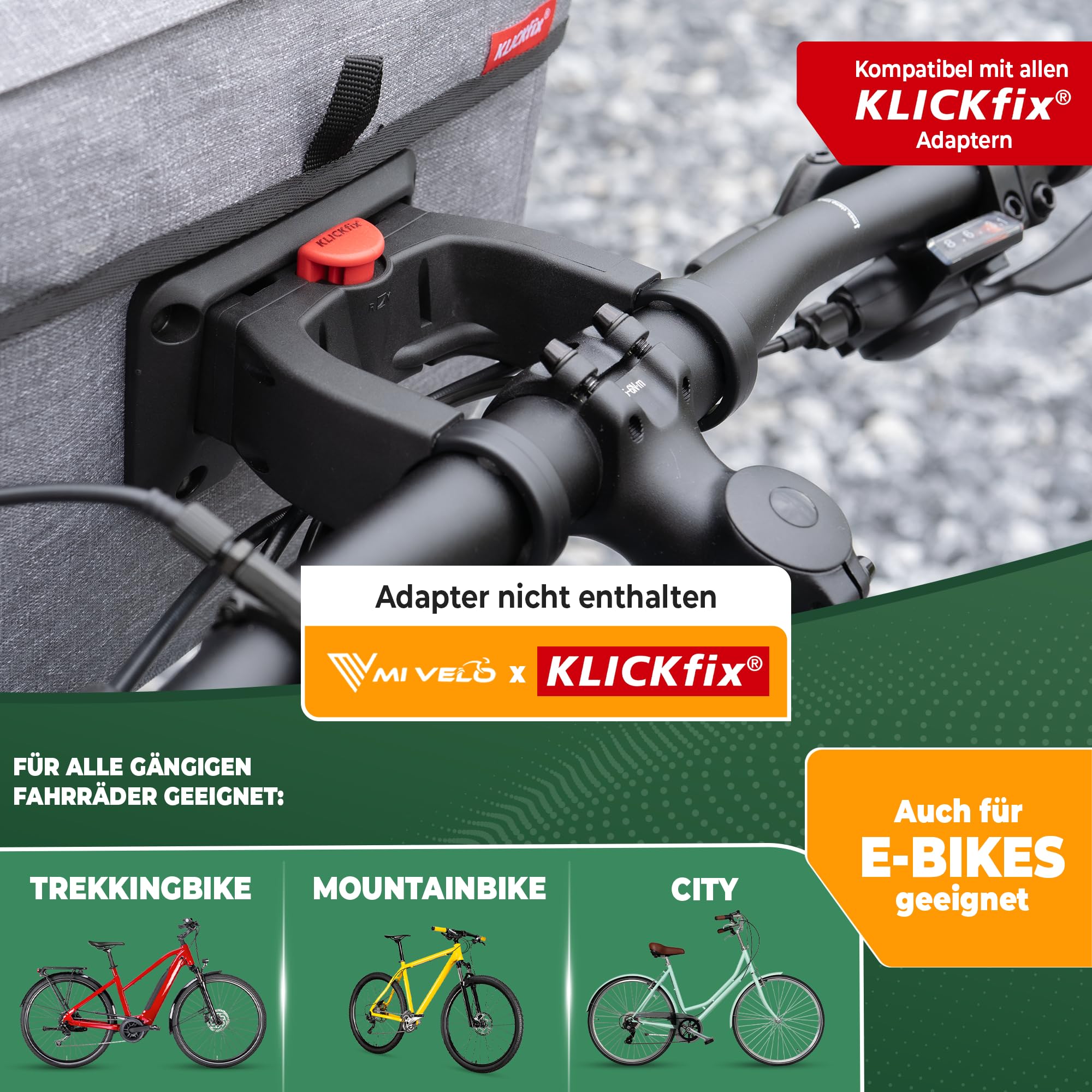 Adattatore Klickfix Per Manubrio Bici - Regolabile, Supporto Display E-Bike E Portaoggetti - Foto 9