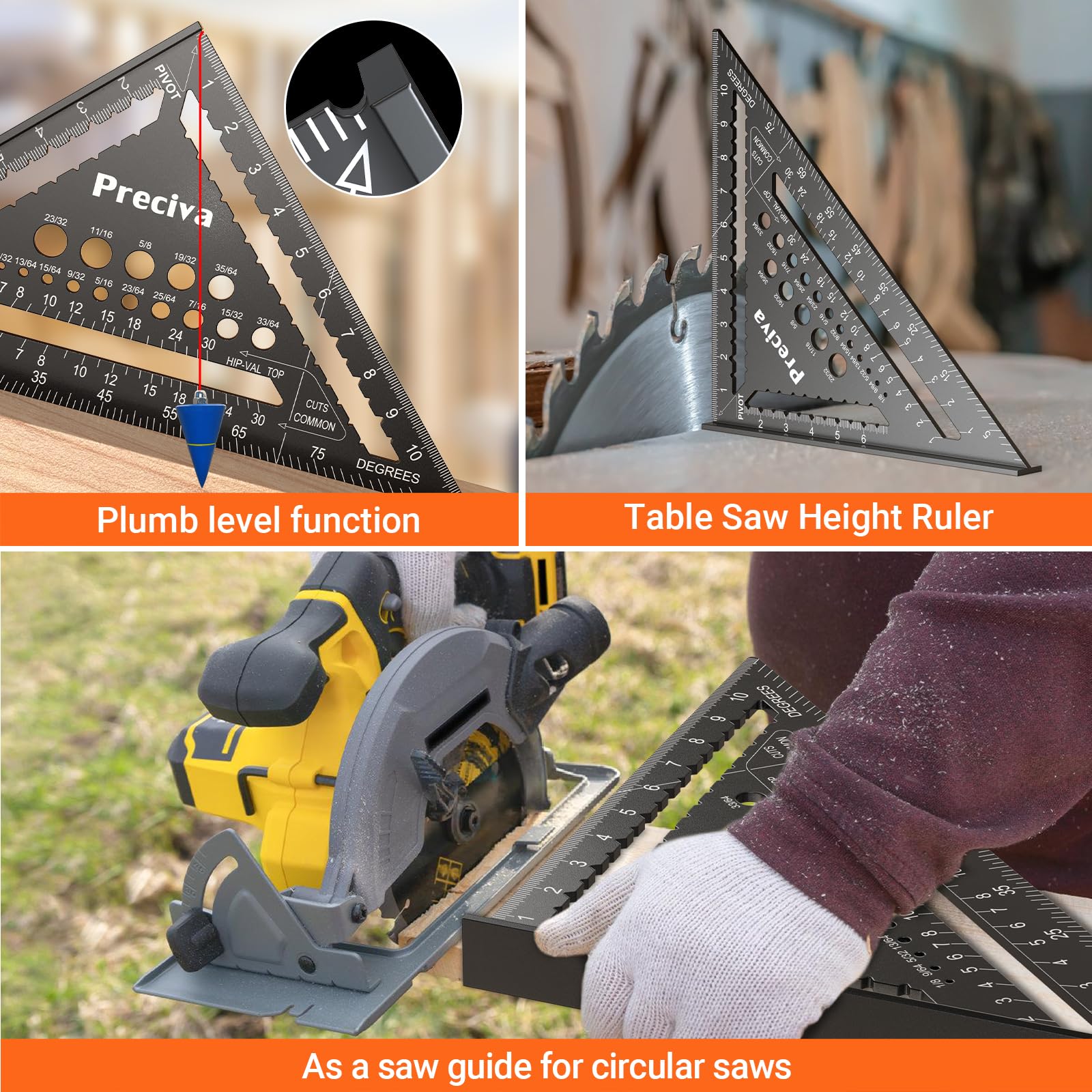 Preciva Carpenter Square Set - 12 & 7 Inch -4 Preciva Carpenter Square Set - 12 & 7 Inch -4