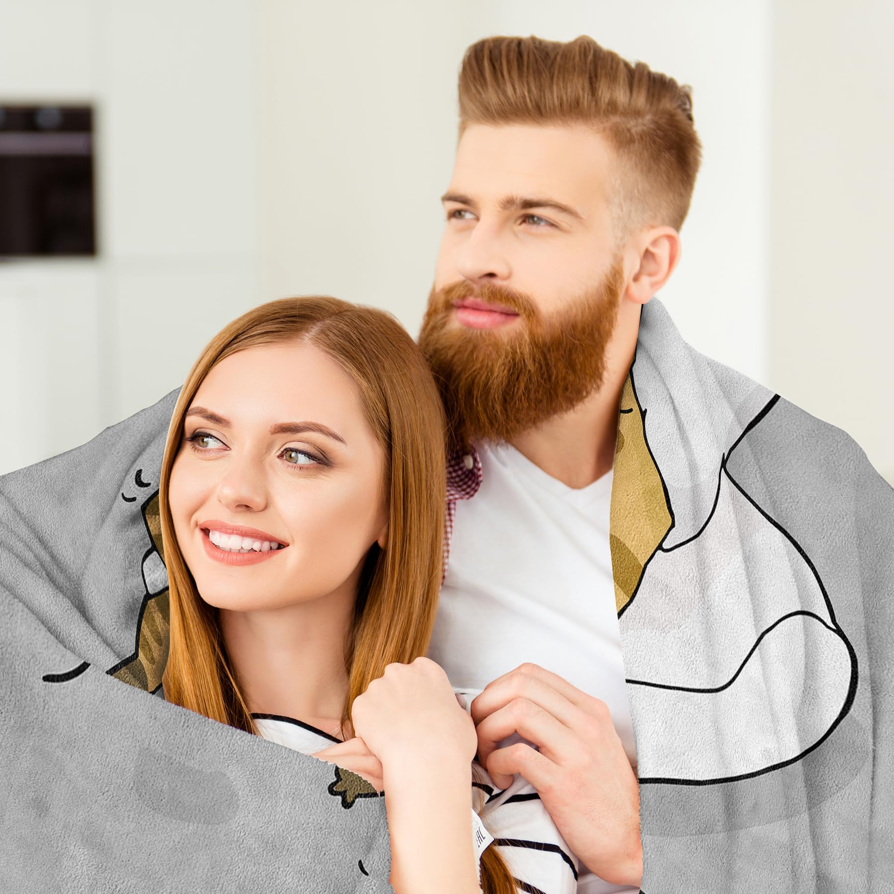 Niyewsor Regalo Mamma Natale, Regalo Mamma Compleanno, Regalo per Mamma Coperta Flanella, Festa della Mamma Regali per Mamma, 130 x 150cm（Grigio）