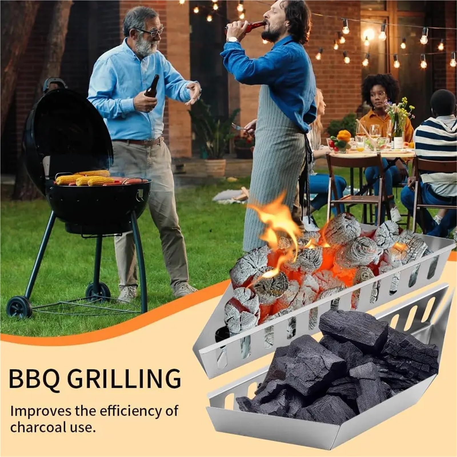 Odporne na wysokie temperatury kosze na brykiety, 2 sztuki, bezpieczne akcesoria do grillowania na świeżym powietrzu, idealne do grillowania i grillowania