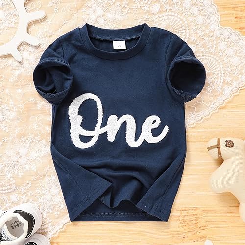 Miniatura 2 de Camiseta de primer cumpleaños para bebés niños de un año, camiseta de primer cumpleaños