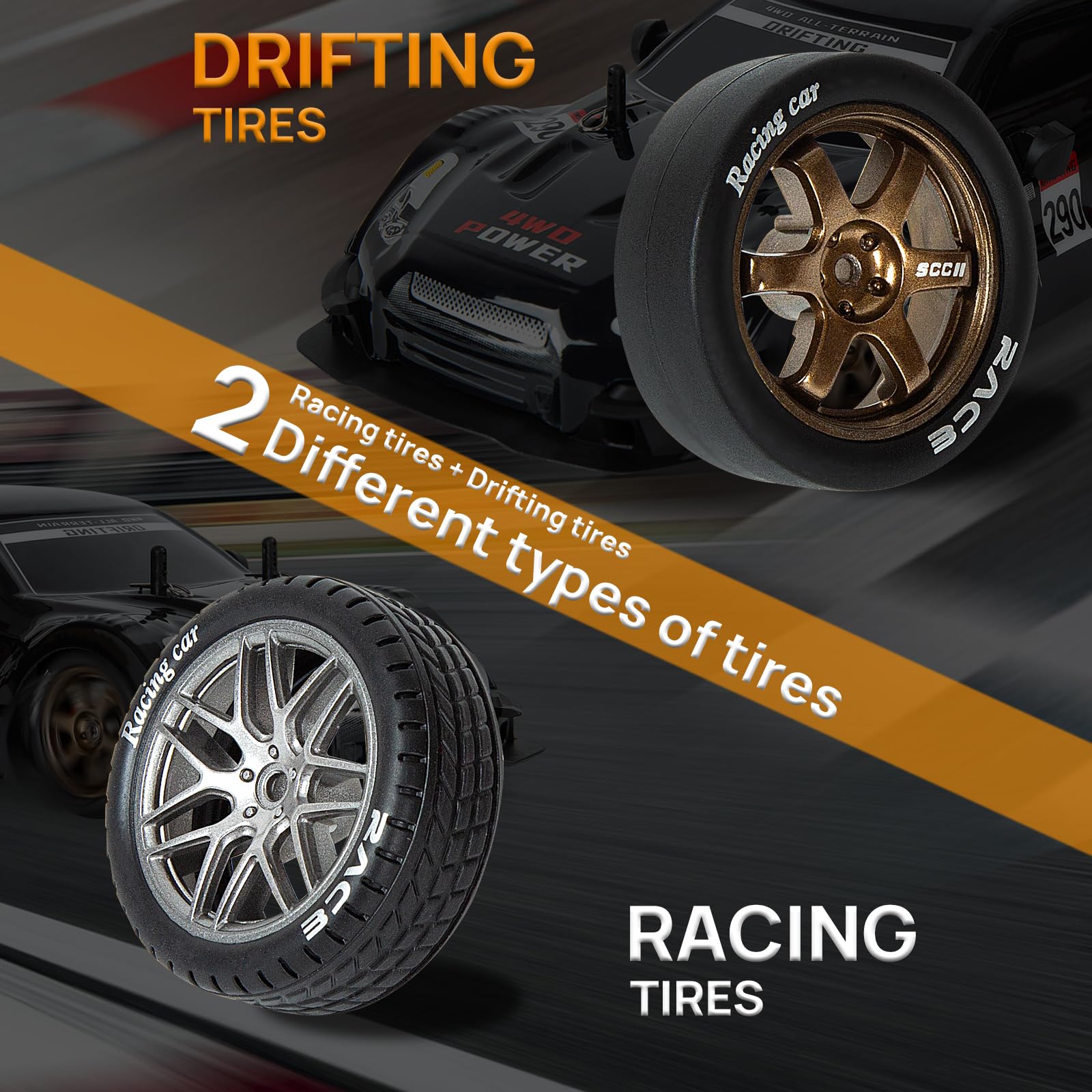Macchina Telecomandata Drift, 1:14 Telecomandato Drift Macchine 4WD GT Drift RC Auto Drifting Car con Acceleratore Proporzionale Giocattolo per Adulti Ragazzi Bambini