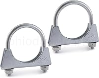 Vista 3 de Silenciador/abrazadera de escape de alta resistencia de 1-1/4 pulgadas - Estilo de sillín con perno en U - Zinc (paquete de 2)