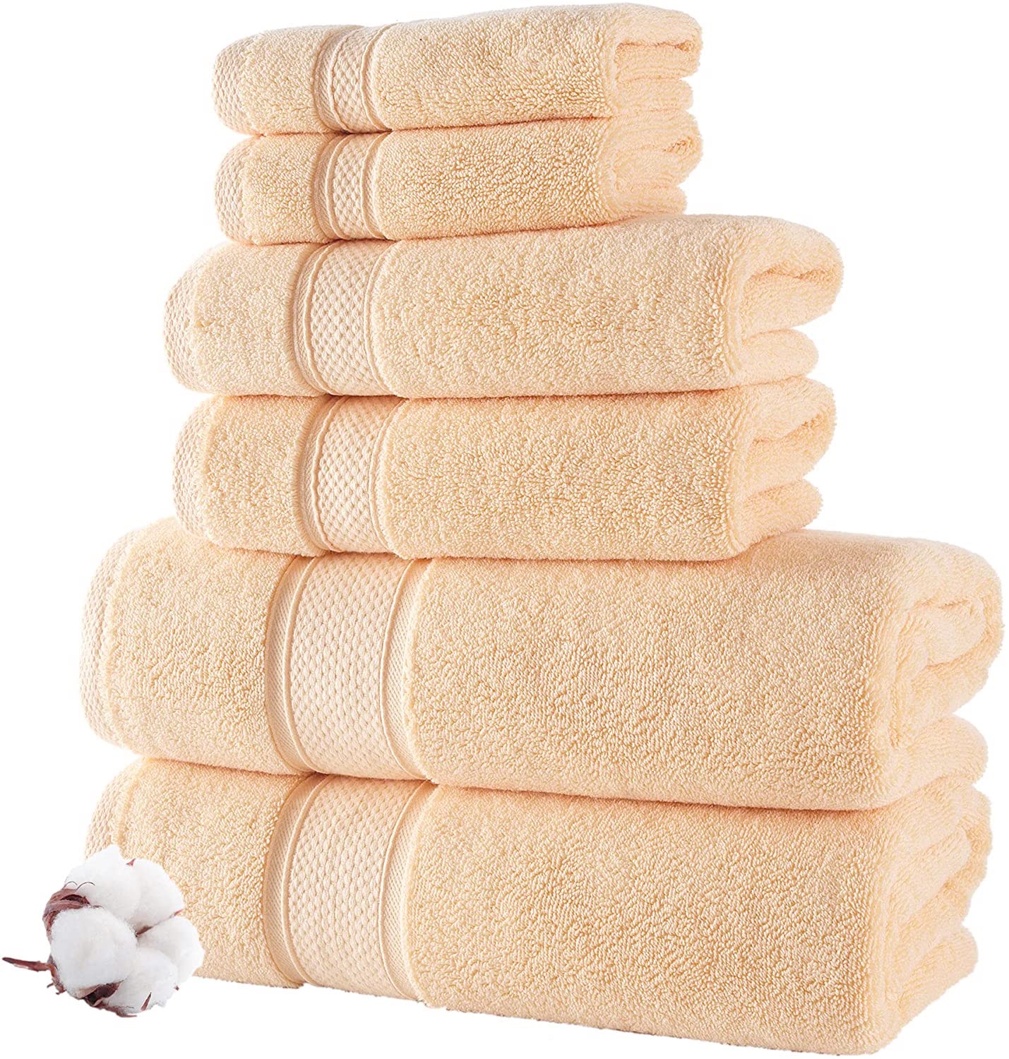 TOWELBAY Luxury Bath Towels (800 GSM) 100% Egyptian Cotton Face Hand Bath Towel Super Jumbo Bath Sheets Quick Dry & Absorbent Multipack (Bath Towel, Butter Cream) — image 1