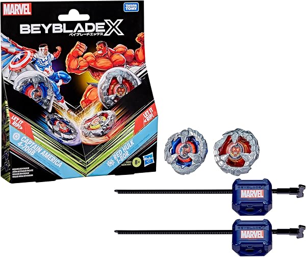 Beyblade X and Marvel Collab, Captain America 4-70GB vs Red Hulk 1-80R - 5