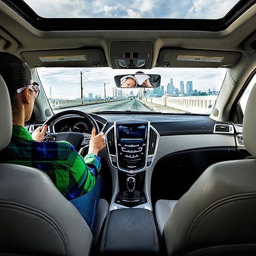 Miniatura 7 de Veemoon Espejo de repuesto para parabrisas ancho, antinegro, espejo grande deslumbrante de cm, elimina la prueba H, espejo trasero azul para