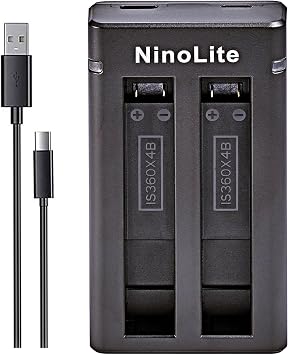 NinoLite Insta360 X4 Dual USB Battery Charger with 2 Batteries Simultaneous Charging Station Charger DC360EX4
