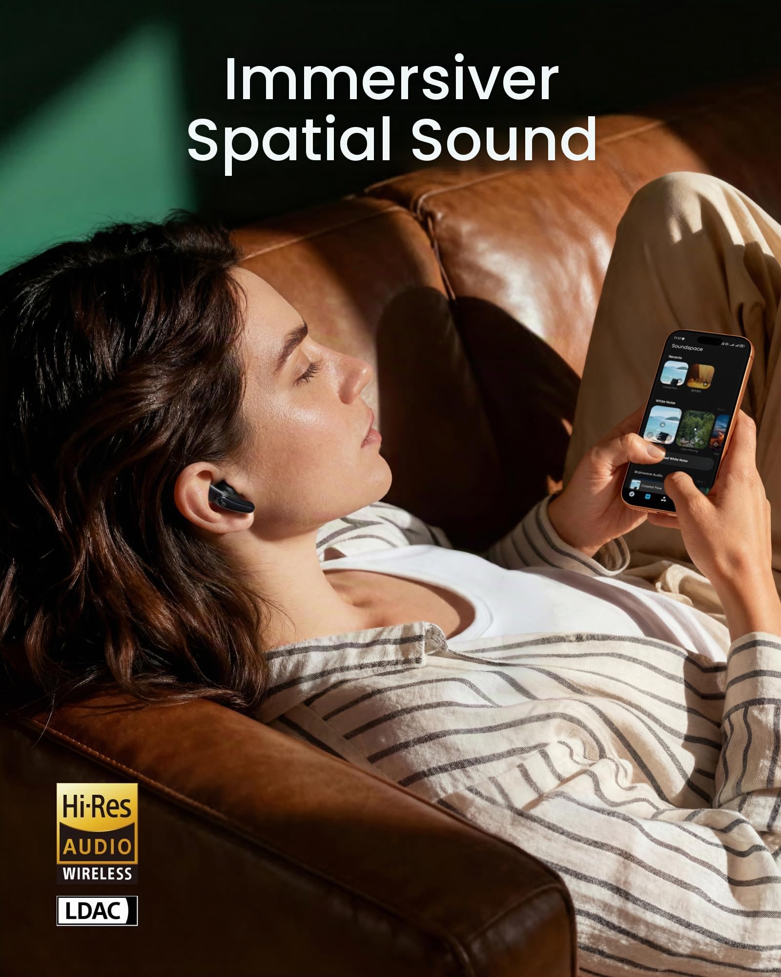 soundcore Liberty Buds by Anker, Semi-In-Ear Design, abnehmbare Ohrflügel, Adaptives Noise Cancelling in Echtzeit, Hi-Res, Kabellose Bluetooth-Earbuds, Übersetzungskopfhörer, 30h Spielzeit