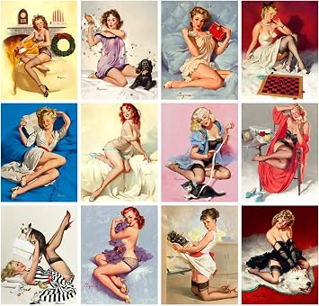 2027 Wall Calendar [13 pages 8x12] GIL ELVGREN Classic Sexy Pinup Girls Posters Vintage Retro Magazine Covers