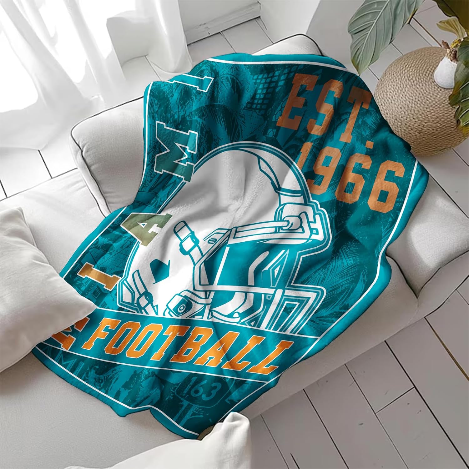Football Blanket Gifts for Fans Soft Lightweight Flannel Throw Blanket for Men Women Youth Kids Football Team Color Blankets for Couch Living Room 60" X 50"