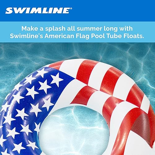 Miniatura 3 de Swimline 90196 - Flotador inflable redondo de 36 pulgadas con bandera patriótica americana para piscina o lago para niños y adultos (paquete de 5)