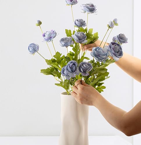 Miniatura 3 de Flores artificiales de seda, ranúnculo, flores falsas, 5 unidades, adecuadas para decoración de núcleos, creación floral de boda, arreglo floral,