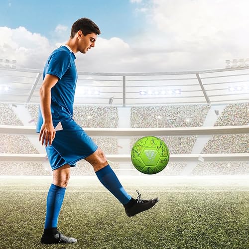 Miniatura 4 de Vizari Zodiac Balón de fútbol para entrenamiento al aire libre y juego divertido  Pelota de fútbol al aire libre con vejiga de goma y cuero