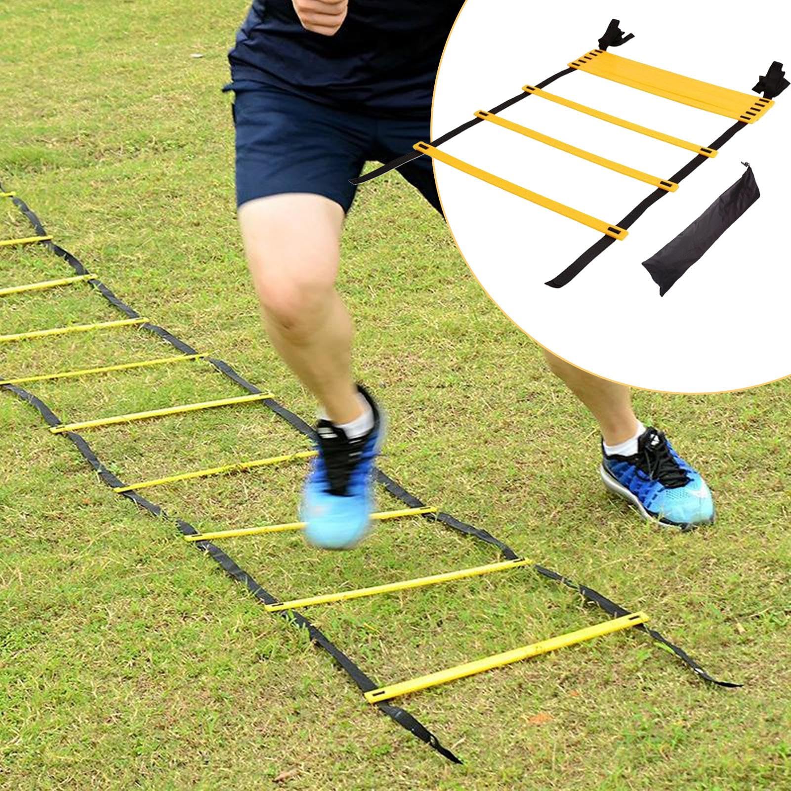 Escalera de Agilidad - Equipo de Entrenamiento de Velocidad con Escalera de Agilidad,Equipo De Ejercicio Para Pies Con Configuración Para Hombres Mujeres Jóvenes Atletas