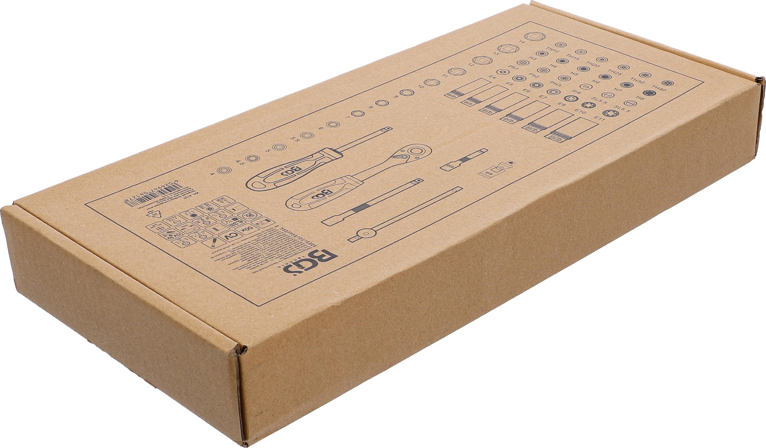 BGS 4127 | Modulo per carrelli portautensili 1/3: serie di bussole | 6,3 mm (1/4") | 50 pz.