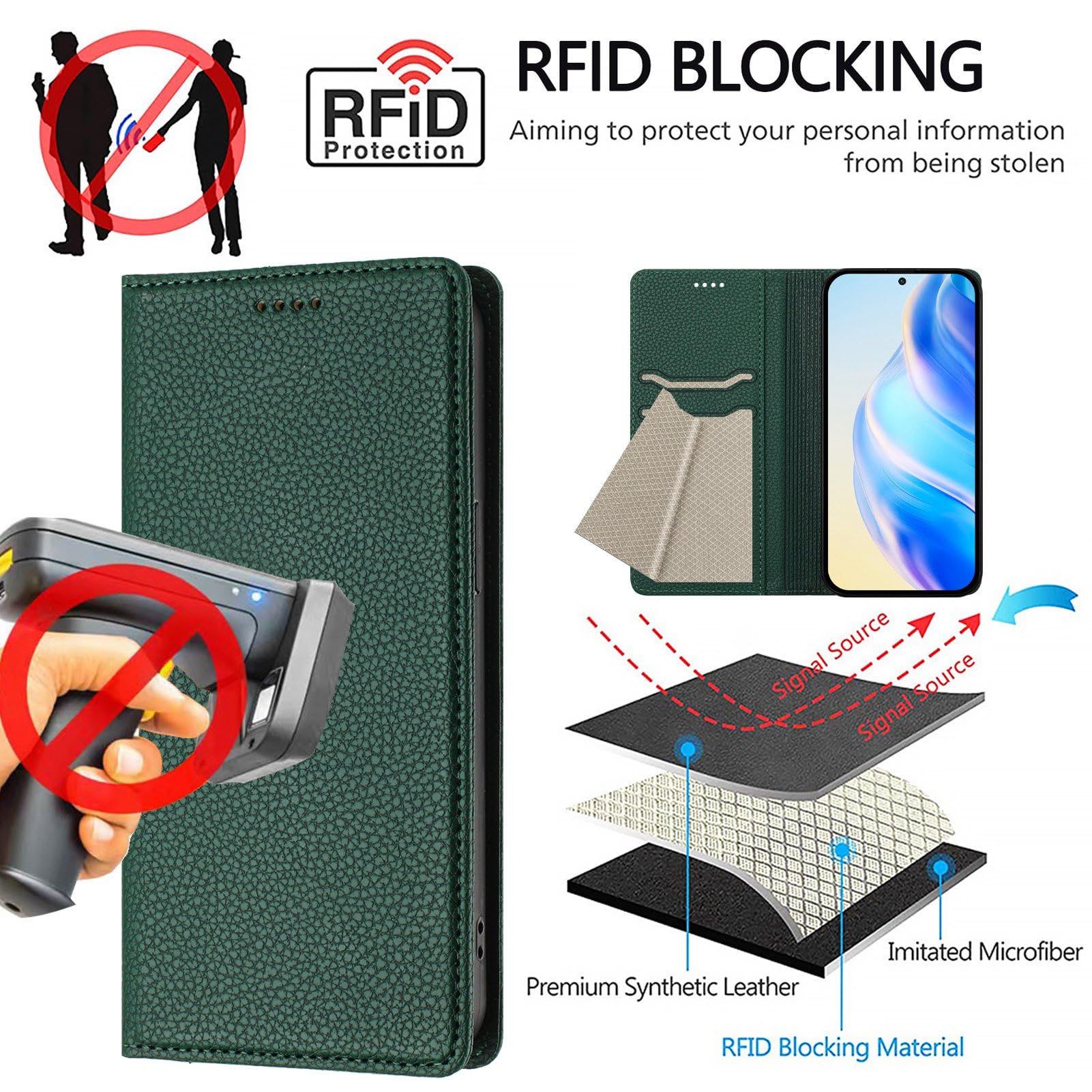 EASSGU Custodia per Motorola Moto E14 / G04S / G04 / G24 / G24 Power (6.5 Inches) Flip Folio Cover