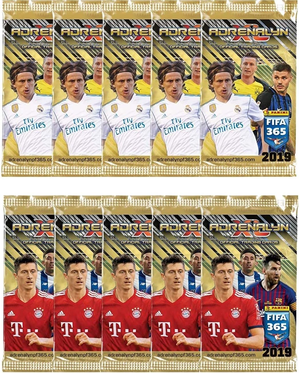 Panini Adrenalyn 2018-19 365 Cards - 10-Pack Set (6 Cards per Pack) (Total of 60 Cards) Look for Superstars Messi, Ronaldo, Neymar, Mbappe and More!