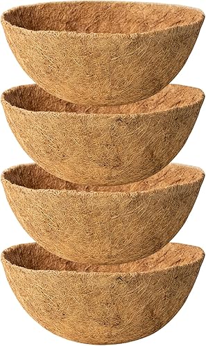 Miniatura 8 de Karlliu Forro de fibra de coco natural de 18 pulgadas para macetas colgantes, revestimientos redondos de repuesto de coco para cesta de flores,