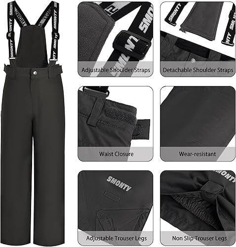 Miniatura 3 de Conjunto de traje de nieve para niñas, chaqueta de esquí de invierno y pantalones con capucha, resistente al viento, impermeable, cálido