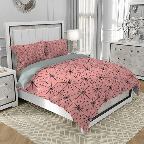 Miniatura 3 de JUNHAOLONG Juego de funda de edredón de anime tamaño Quenn, juego de ropa de cama de 3 piezas de microfibra suave para niños y adolescentes,