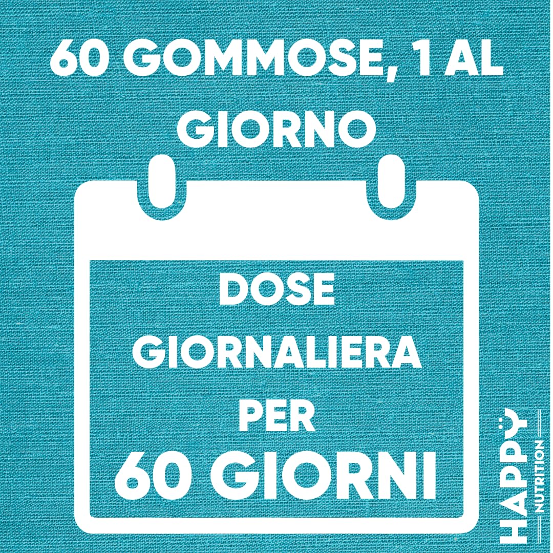 Happy Nutrition Biotina Per Donna e Uomo - 60 Caramelle Gommose Anguria - Integratori per Capelli - Vitamine Gommose per Crescita dei Capelli