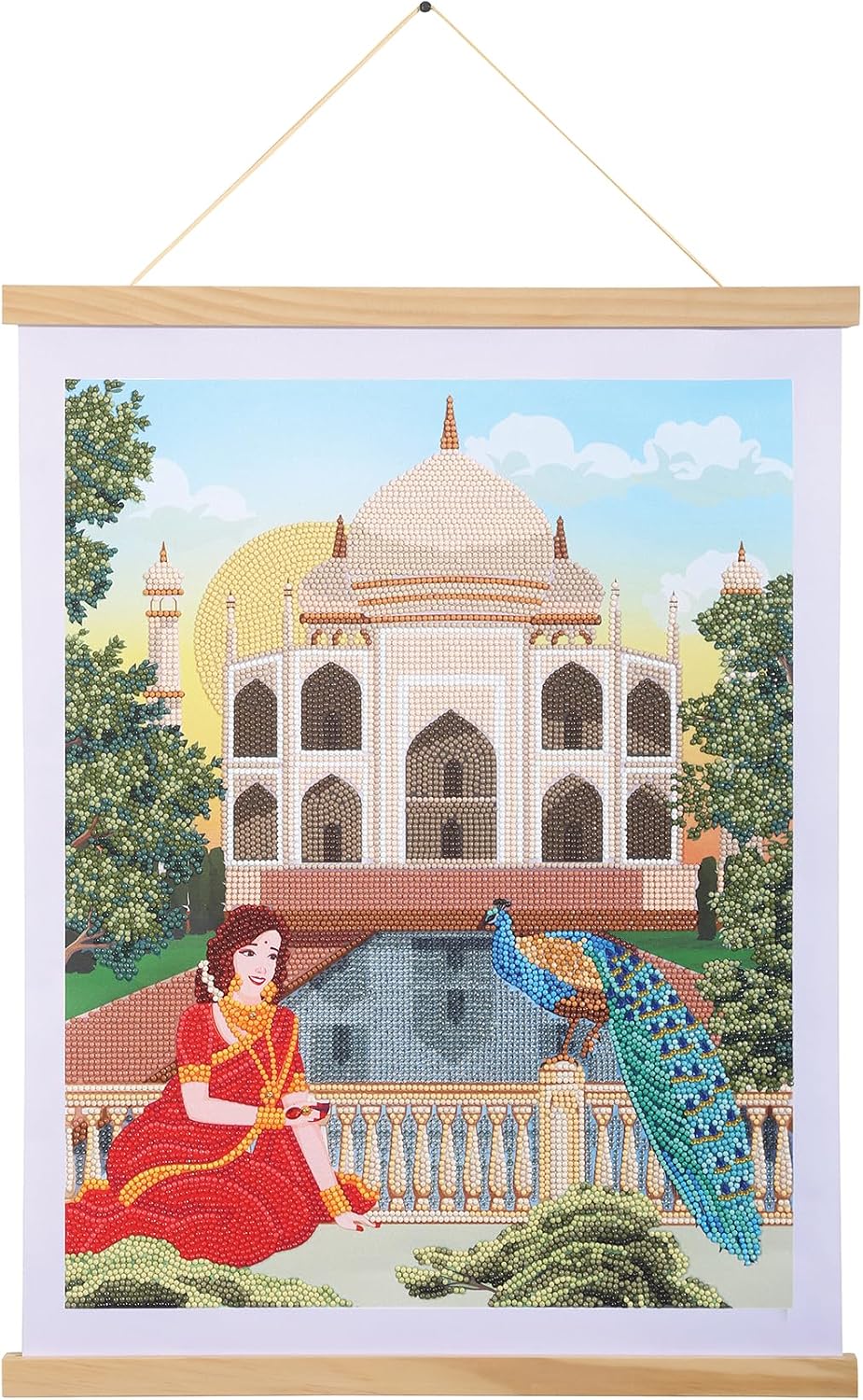 Crystal Art Diamond Painting - Taj Mahal Scroll Kit 13.66" x 17.71" - for Ages 8 and up