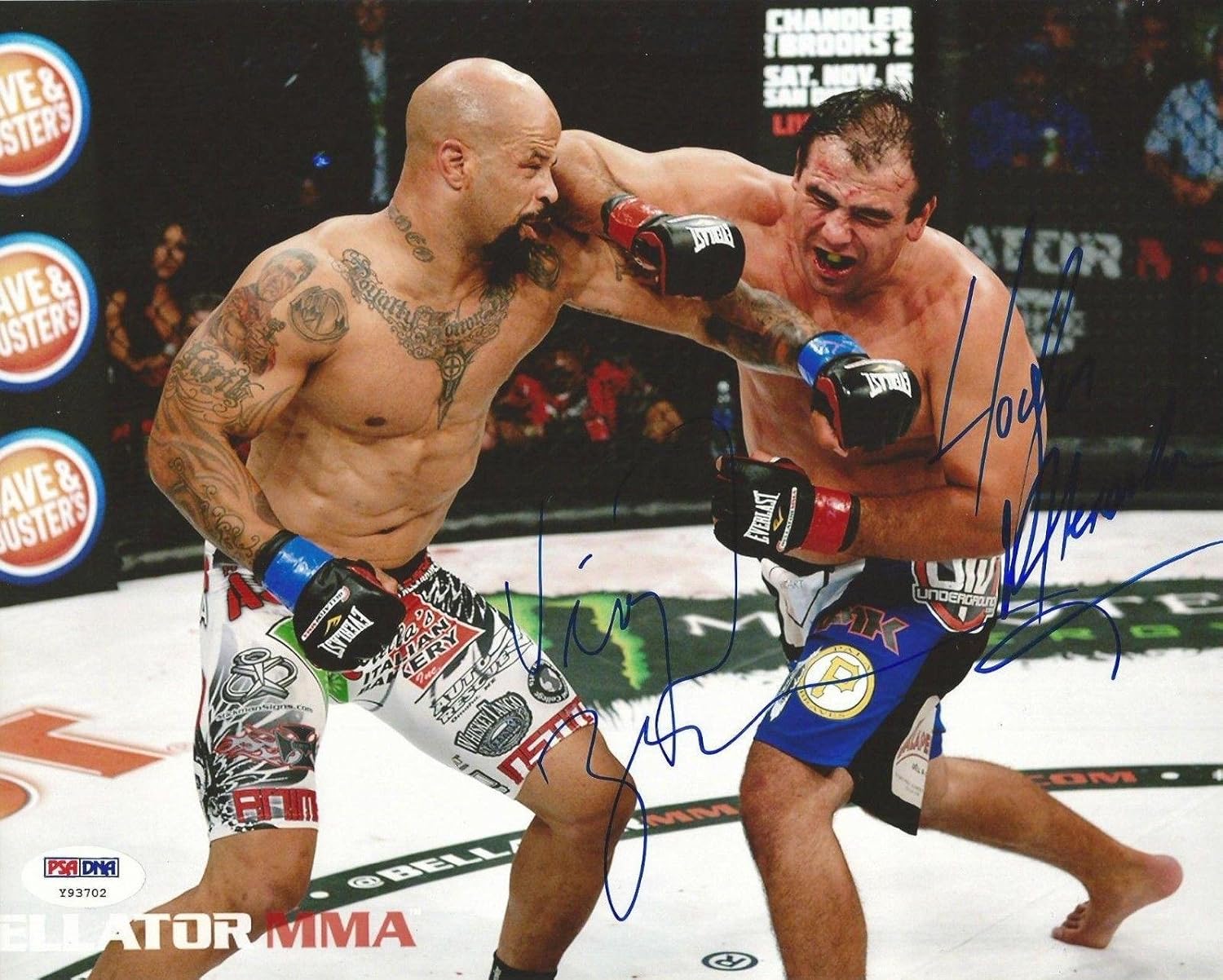 Virgil Zwicker & Houston Alexander Signed UFC 8x10 Photo COA Bellator 2