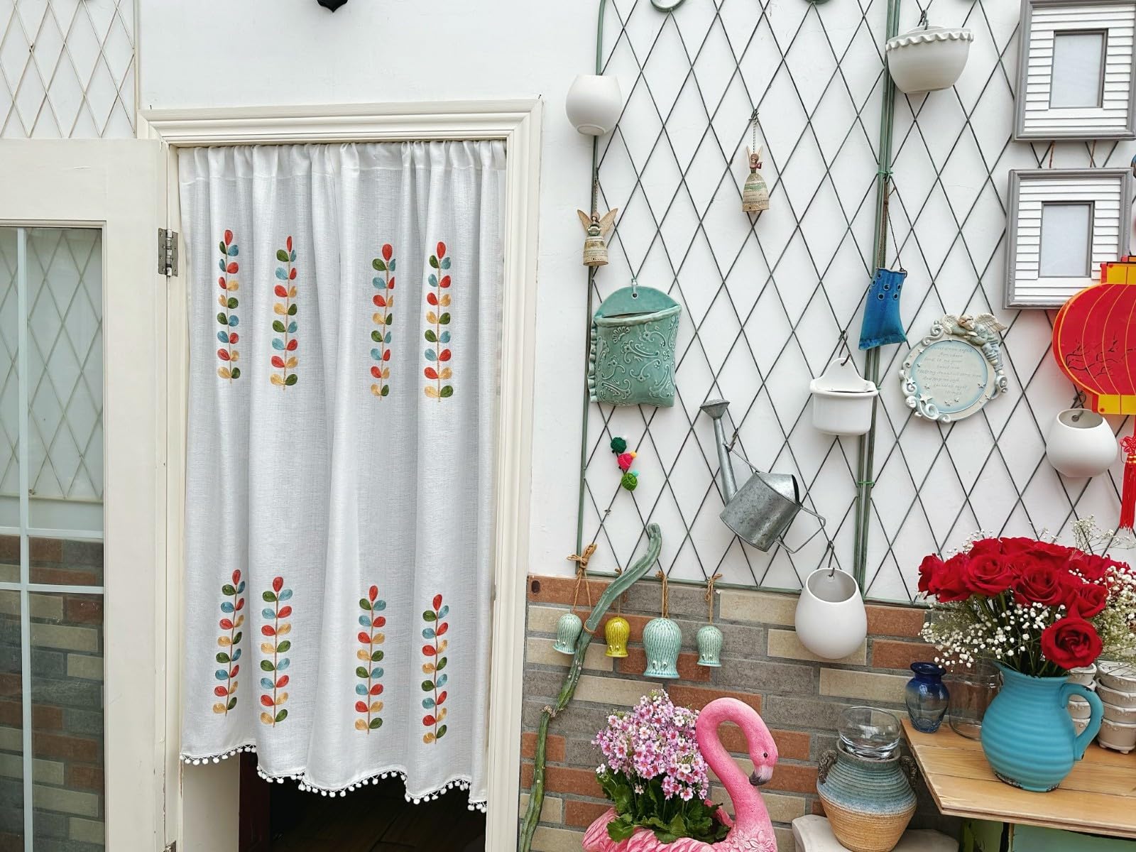 A.Monamour Rideau De Cuisine Court Pour Petit Fenêtre - Coton Blanc