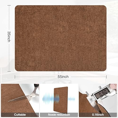 Miniatura 45 de Placoot Tapete para silla de escritorio para suelo de madera dura y azulejos, 55 x 35 pulgadas, tapete para silla de oficina para sillas rodantes