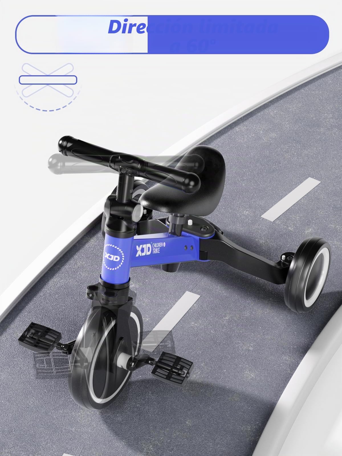 XJD 3 en 1 Triciclo Evolutivo de Bebé para Niños de 1-3 años, Triciclo a Bicicleta bebé con o sin Pedales, Bicicleta Niño con Asiento y Manillar Ajustables, Adaptable y Transformable, Marrón
