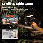 M. White Solar Waterproof Outdoor Lampes de table rechargeables sans fil, ensemble de 2 Lampes de table à batterie tactiles réglables pour patio, restaurant, cuisine (noir 2 Boîte)