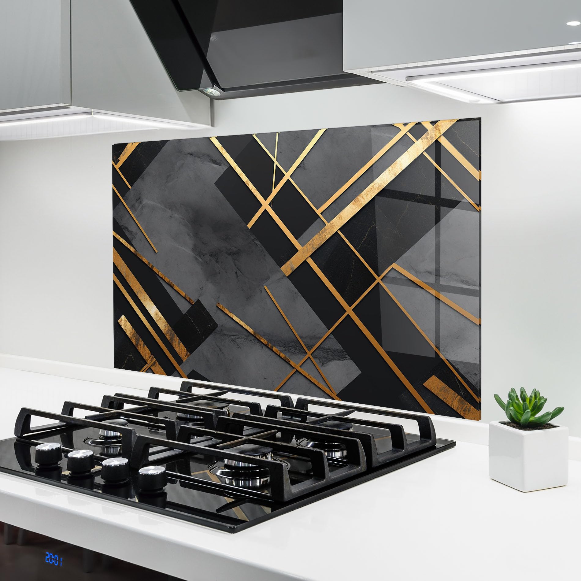 Crédence de cuisine en verre trempé anti-éclaboussures 60x100 cm protection murale ARTHUB