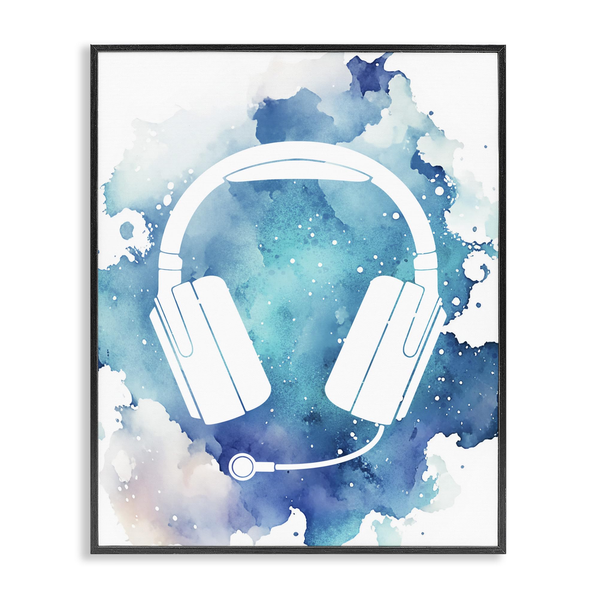 Casque bleu par Marcus Prime Stupell Industries cadre noir 20x16cm