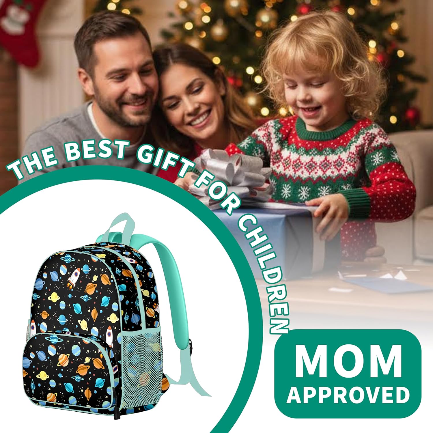 Cool Space Exploration Kids Backpack,Lightweight Toddler Bag for Boys Girls,Adjustable Straps Preschool Nursery Travel Bookbag